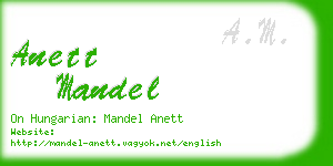 anett mandel business card